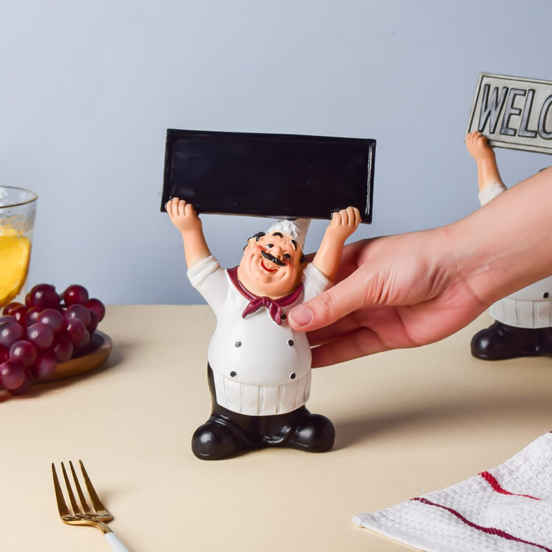 Chef Decor With Board - Showpiece | Home decor item | Room decoration item