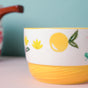 Bloom Yellow Ceramic Pot With Handle - Bowls for soup, noodle bowl, ceramic bowl, serving bowls | Bowls for dining table & home decor 