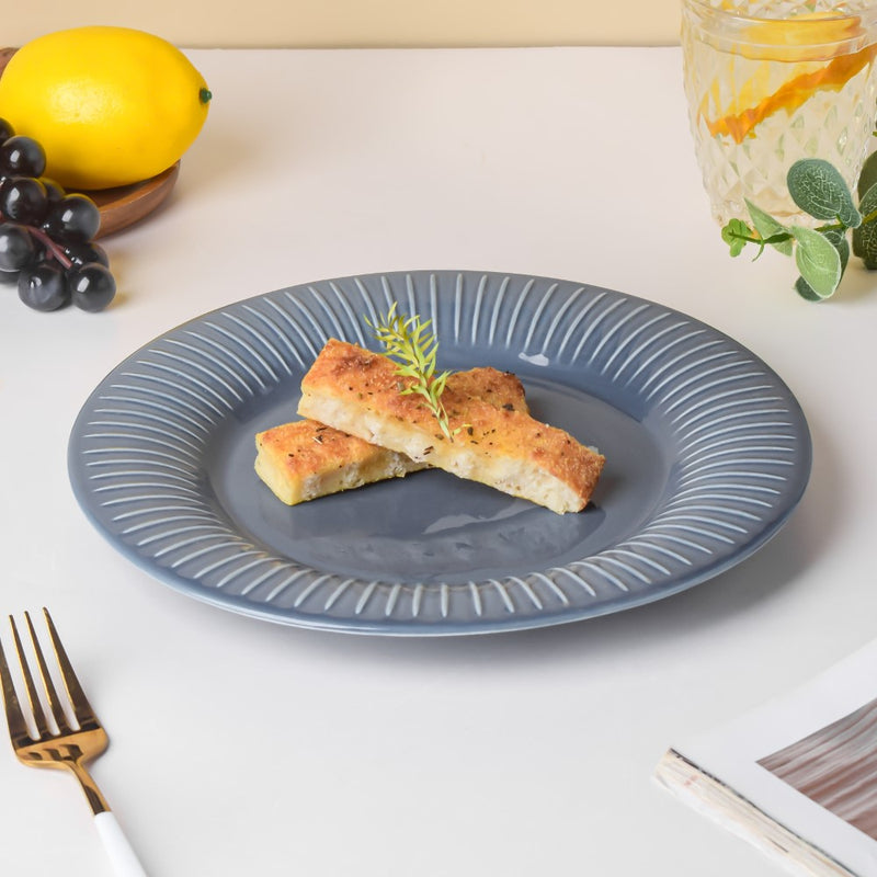 Royal Dinner Plate Greyish Blue Large 9.5 Inch - Serving plate, rice plate, ceramic dinner plates| Plates for dining table & home decor