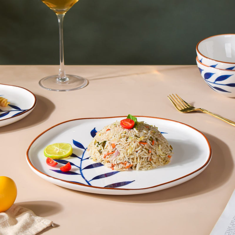 Palm Leaf Plates - Serving plate, rice plate, ceramic dinner plates| Plates for dining table & home decor