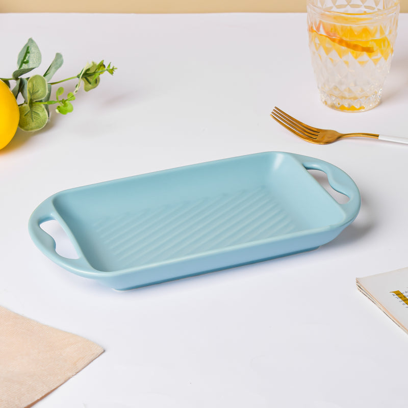 Baking Tray With Handle Blue - Baking Tray