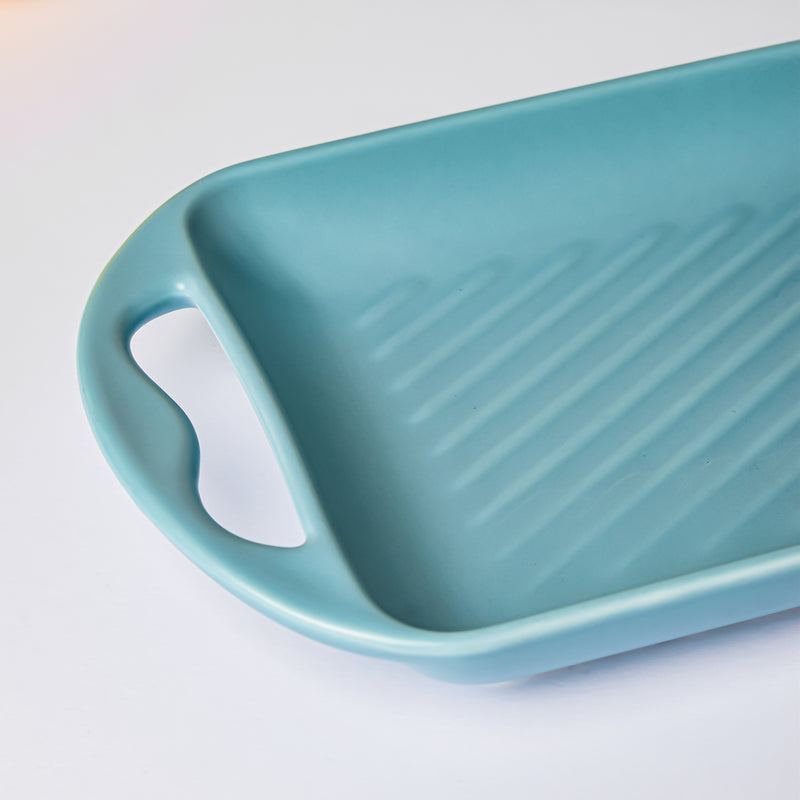 Baking Tray With Handle Blue - Baking Tray