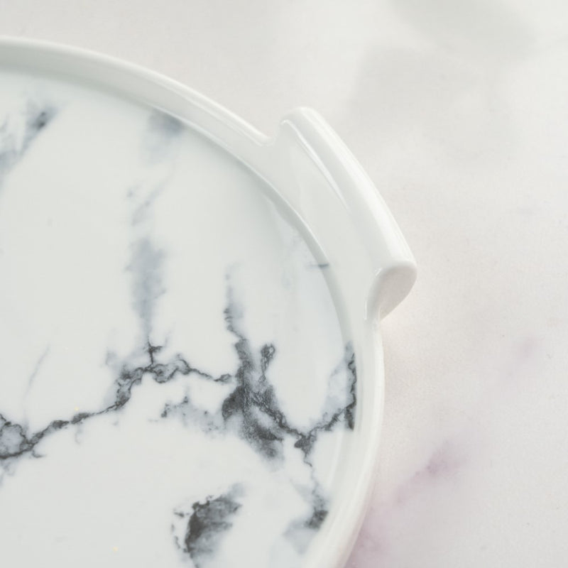 Marble Cake Plate With Cover 8.5 Inch