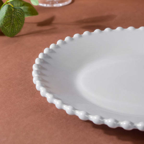 Scalloped Dinner Plate Grey 10 Inch - Serving plate, rice plate, ceramic dinner plates| Plates for dining table & home decor