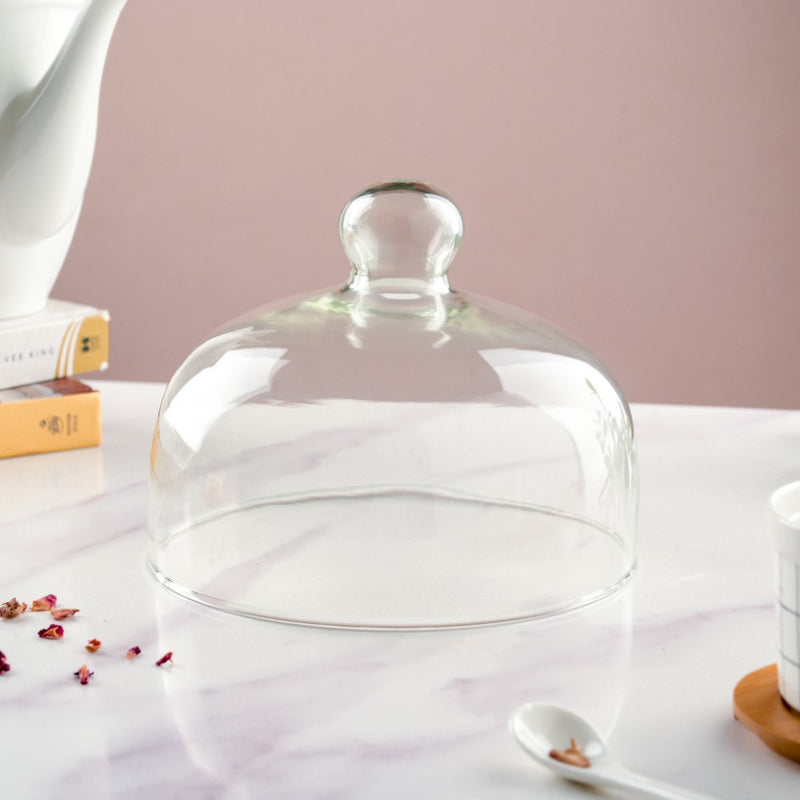 Marble Cake Plate With Cover 8.5 Inch