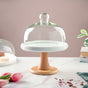 Wooden Cake Stand With Dome 8 inch