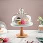 Wooden Cake Stand With Dome 8 inch