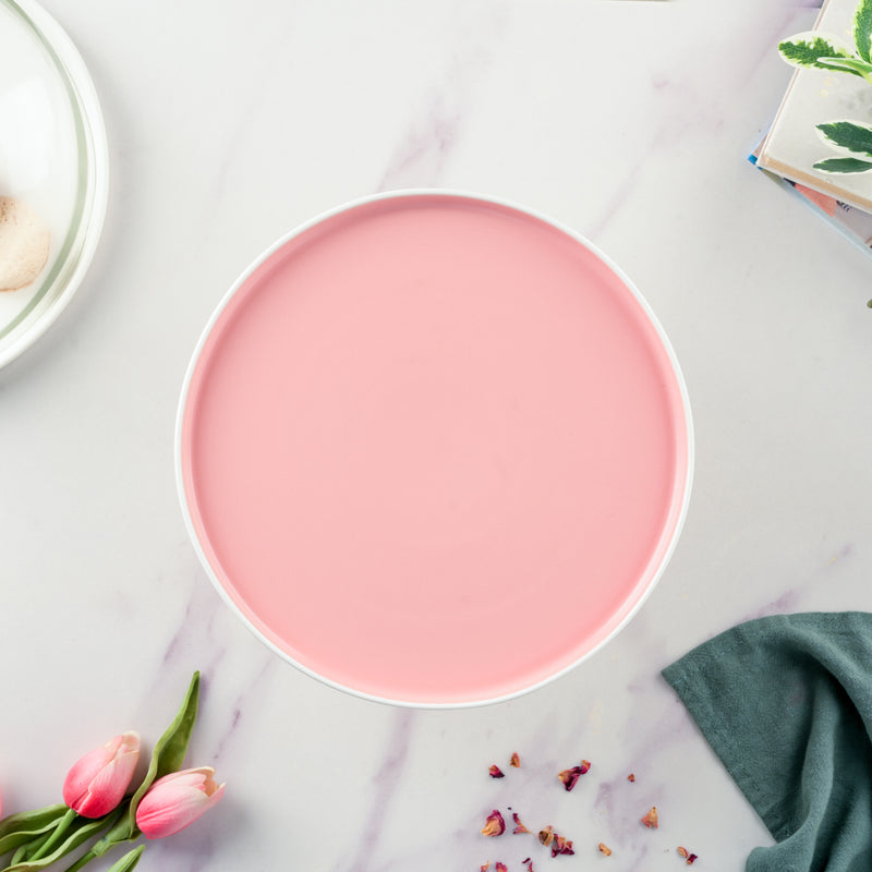 Cake Stand With Cloche Pink 7.5 Inch