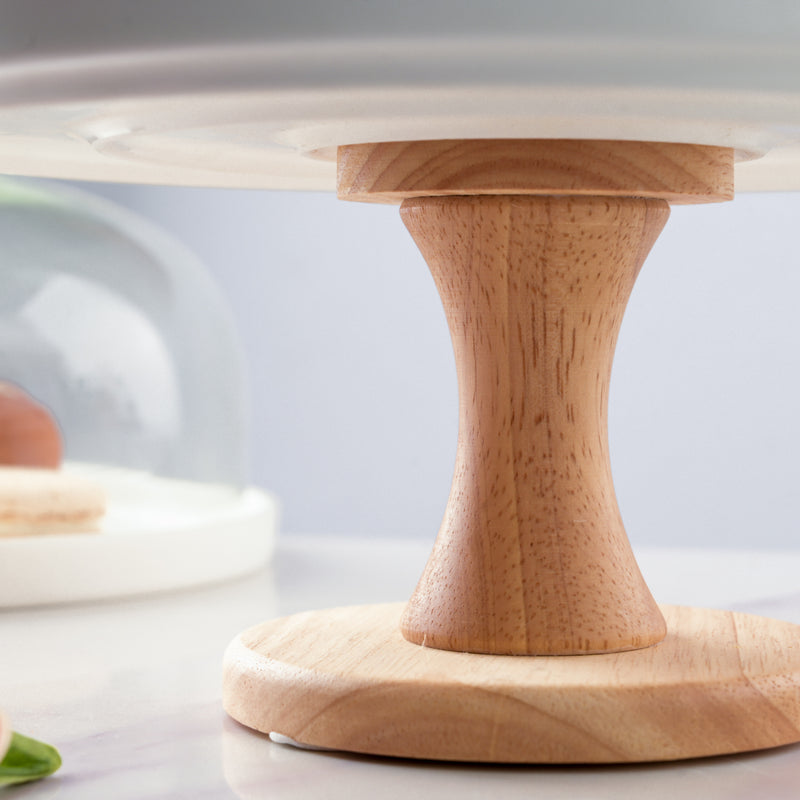 Cake Stand With Cloche Pink 7.5 Inch