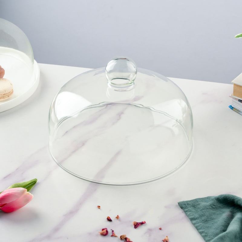 Cake Stand With Cloche Pink 7.5 Inch