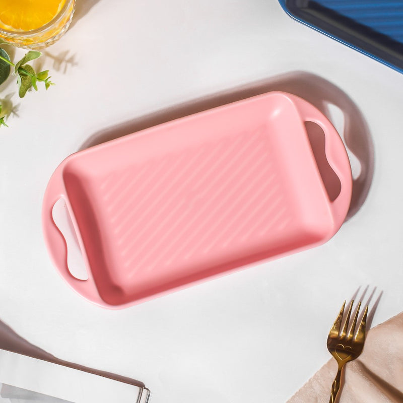 Baking Tray With Handle Pink - Baking Tray
