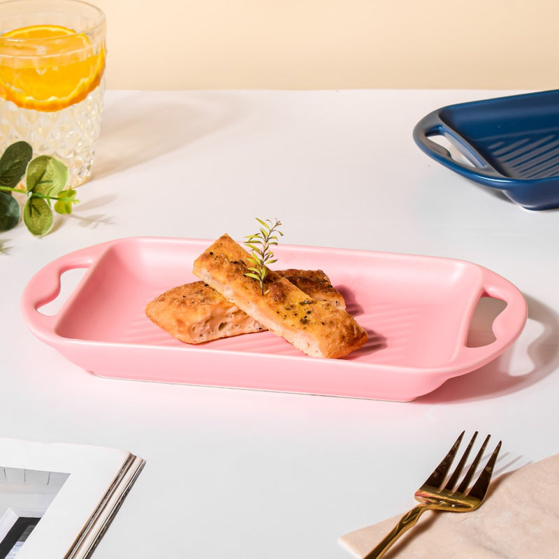 Baking Tray With Handle Pink - Baking Tray