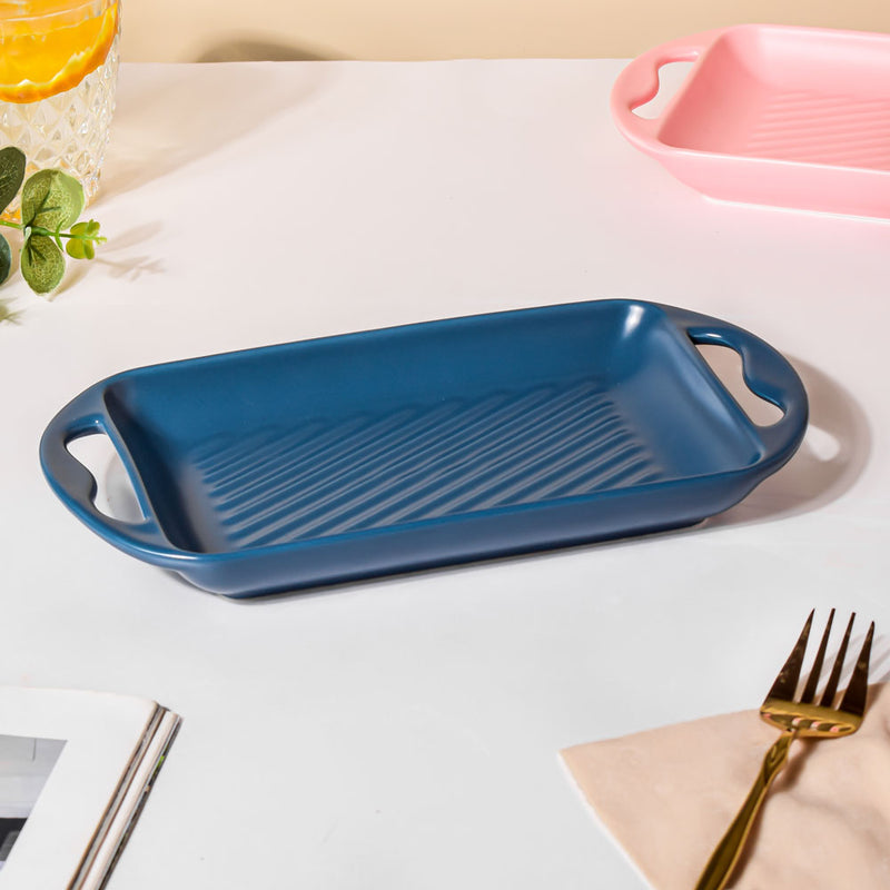 Baking Tray With Handle Dark Blue - Baking Tray