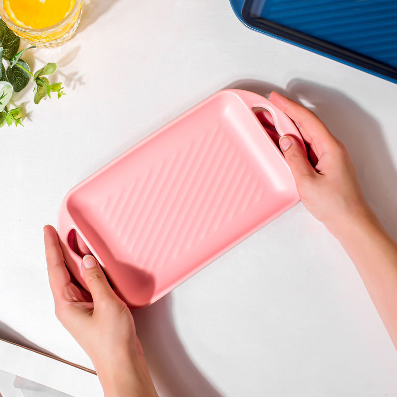 Baking Tray With Handle Pink - Baking Tray