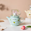Bunny Tea Cup And Kettle Mint Green - Tea cup set, tea set, teapot set | Tea set for Dining Table & Home Decor