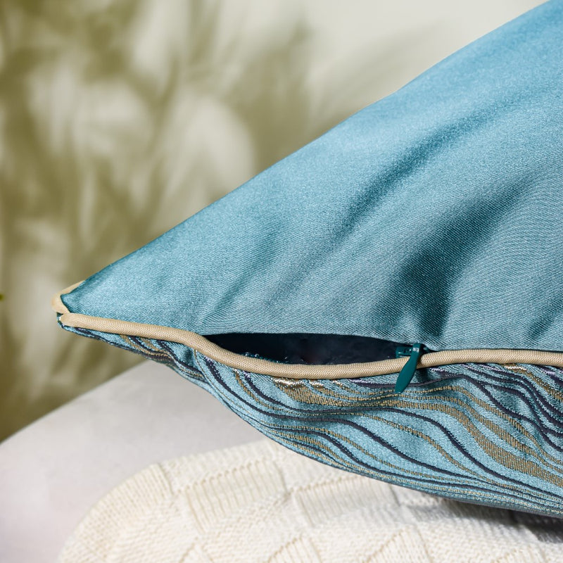Luxury Embroidered Cushion Cover Green Set of 2 17x17 Inch