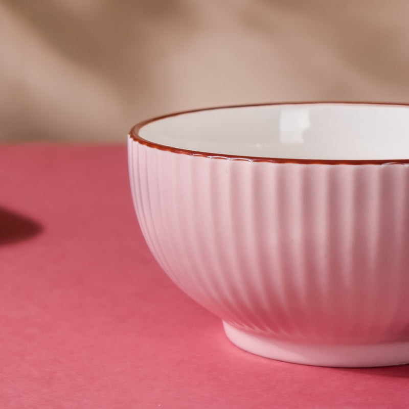 Dune Snack Bowl Pink 300 ml - Bowl,ceramic bowl, snack bowls, curry bowl, popcorn bowls | Bowls for dining table & home decor