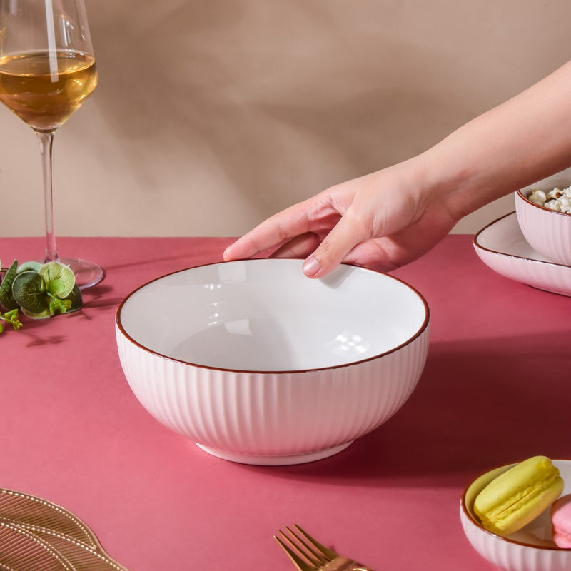 Dune Serving Bowl Pink - Bowl, ceramic bowl, serving bowls, noodle bowl, salad bowls, bowl for snacks, large serving bowl | Bowls for dining table & home decor
