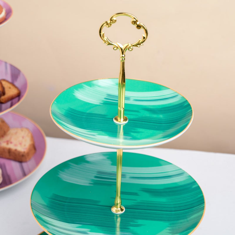 Decal 3 Tier Dessert Stand Green