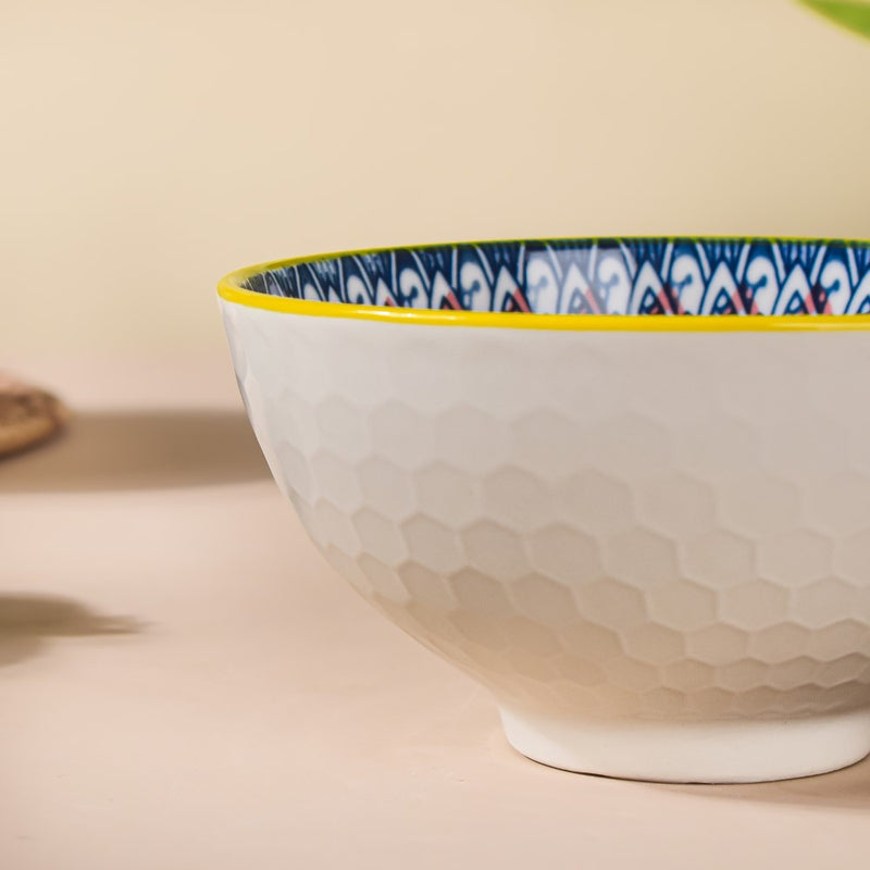 Mandala Snack Bowl & Chopstick Multicolour Set Of 12 - Bowl, soup bowl, ceramic bowl, snack bowls, curry bowl, popcorn bowls | Bowls for dining table & home decor