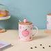 Morning Tea Mug Sweet Peach With Lid And Spoon 350 ml- Mug for coffee, tea mug, cappuccino mug | Cups and Mugs for Coffee Table & Home Decor