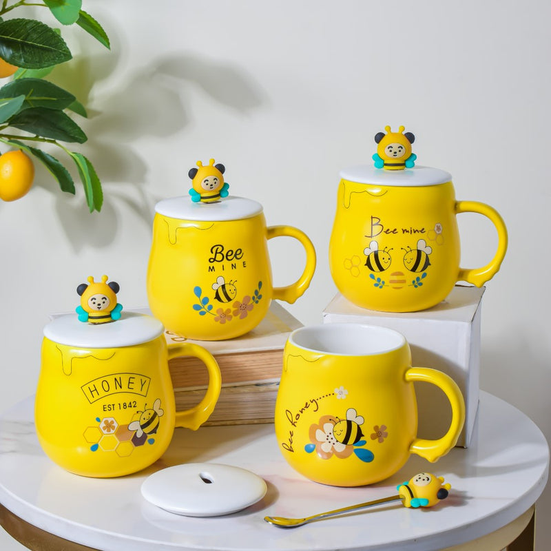 Buzzy Bee Mine Coffee Mug Yellow 350 ml- Mug for coffee, tea mug, cappuccino mug | Cups and Mugs for Coffee Table & Home Decor