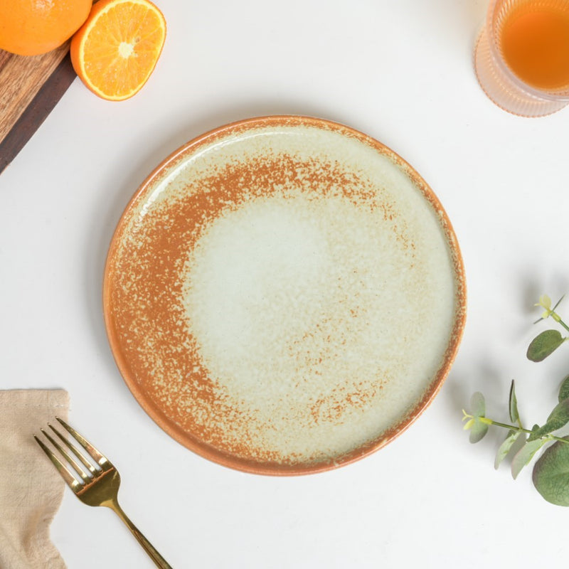 Earthy Stoneware Round Snack Plate 8 Inch - Serving plate, snack plate, dessert plate | Plates for dining & home decor