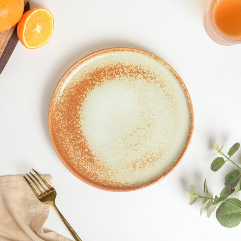 Earthy Stoneware Round Snack Plate 8 Inch - Serving plate, snack plate, dessert plate | Plates for dining & home decor