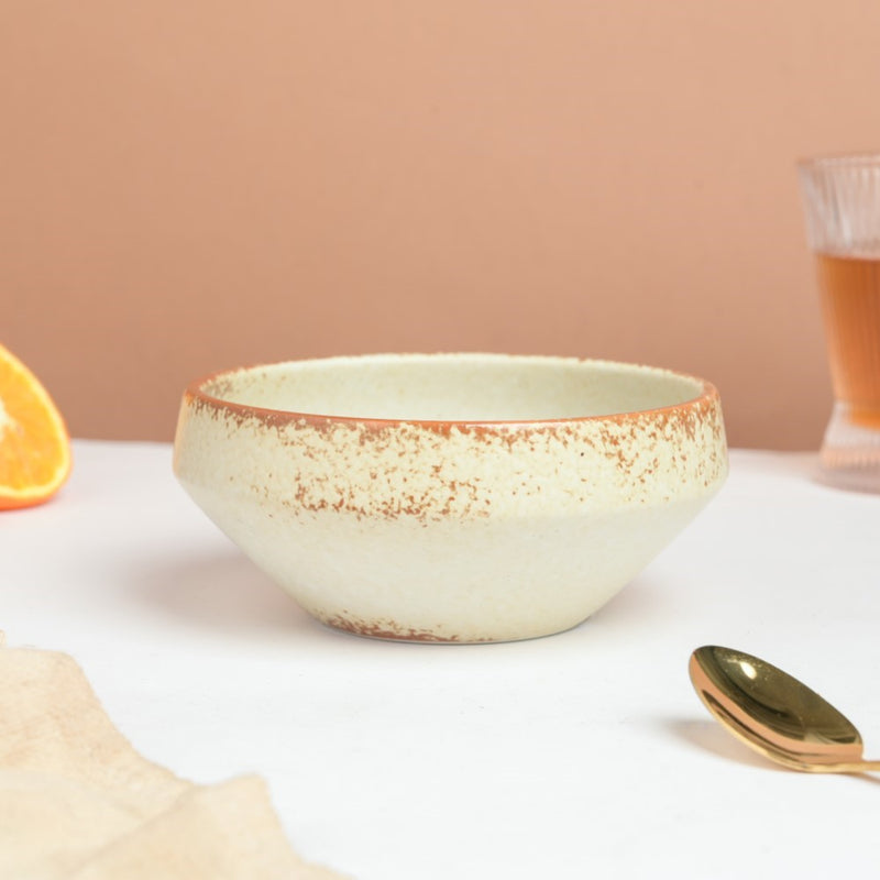 Earthy Stoneware Round Soup Bowl 350 ml - Bowl, soup bowl, ceramic bowl, snack bowls, curry bowl, popcorn bowls | Bowls for dining table & home decor