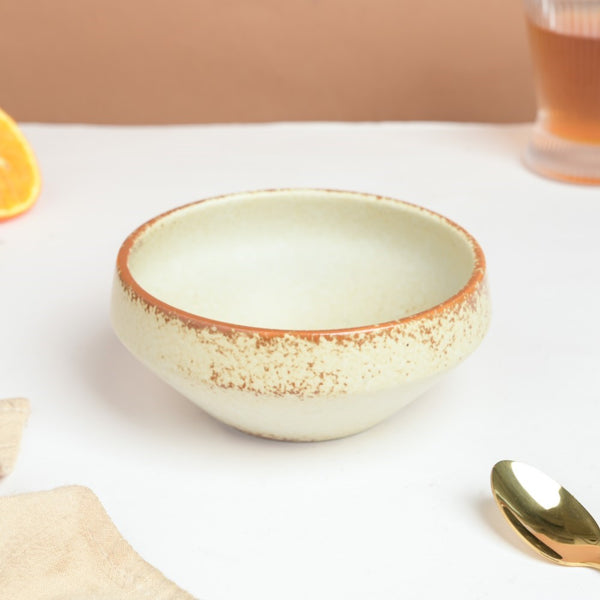 Earthy Stoneware Round Soup Bowl 350 ml - Bowl, soup bowl, ceramic bowl, snack bowls, curry bowl, popcorn bowls | Bowls for dining table & home decor