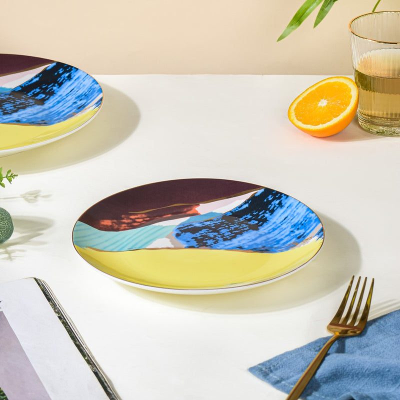 Colourful Ceramic Snack Plate 8 Inch - Serving plate, snack plate, dessert plate | Plates for dining & home decor