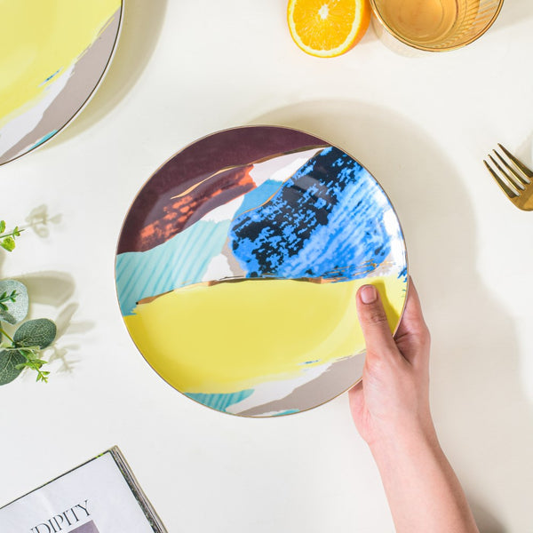 Colourful Ceramic Snack Plate 8 Inch - Serving plate, snack plate, dessert plate | Plates for dining & home decor