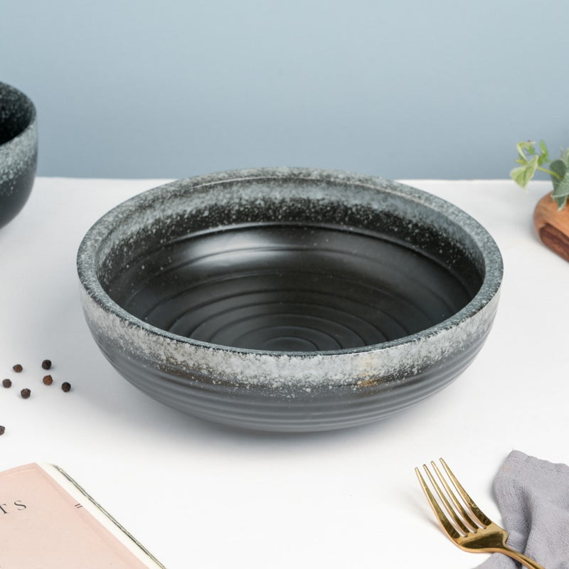 Galaxy Stone Pottery Serving Bowl 9 Inch 1700 ml - Bowl, ceramic bowl, serving bowls, noodle bowl, salad bowls, bowl for snacks, large serving bowl | Bowls for dining table & home decor