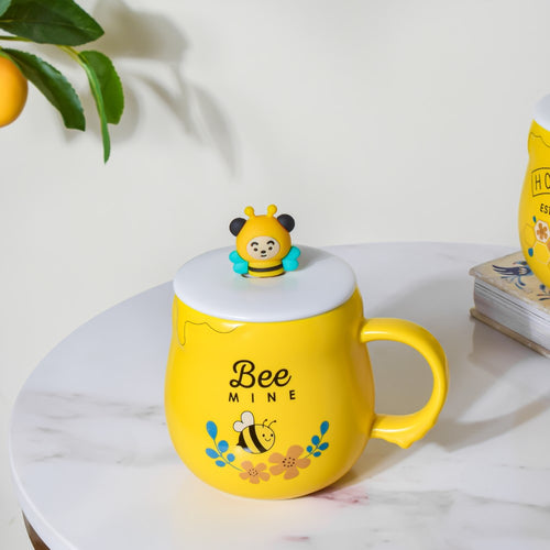 Bee Mine Coffee Mug Yellow 350 ml- Mug for coffee, tea mug, cappuccino mug | Cups and Mugs for Coffee Table & Home Decor