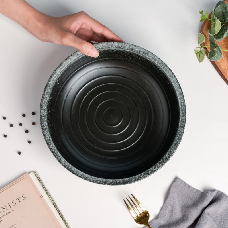 Galaxy Stone Pottery Serving Bowl 9 Inch 1700 ml - Bowl, ceramic bowl, serving bowls, noodle bowl, salad bowls, bowl for snacks, large serving bowl | Bowls for dining table & home decor