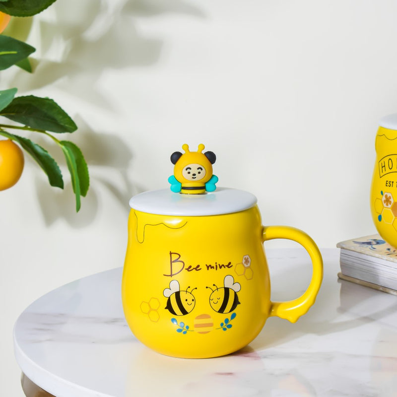 Buzzy Bee Mine Coffee Mug Yellow 350 ml- Mug for coffee, tea mug, cappuccino mug | Cups and Mugs for Coffee Table & Home Decor