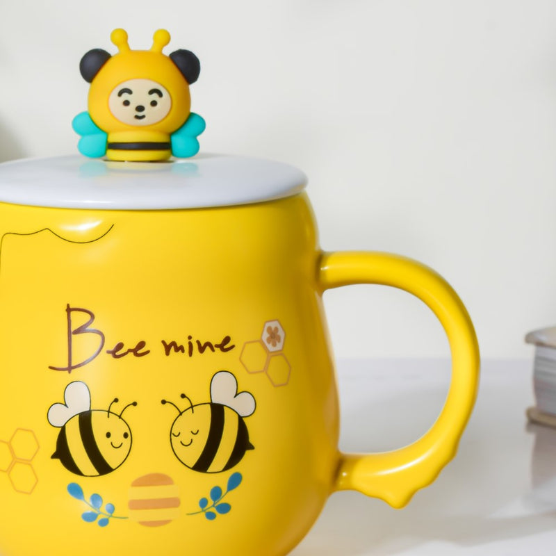 Buzzy Bee Mine Coffee Mug Yellow 350 ml- Mug for coffee, tea mug, cappuccino mug | Cups and Mugs for Coffee Table & Home Decor