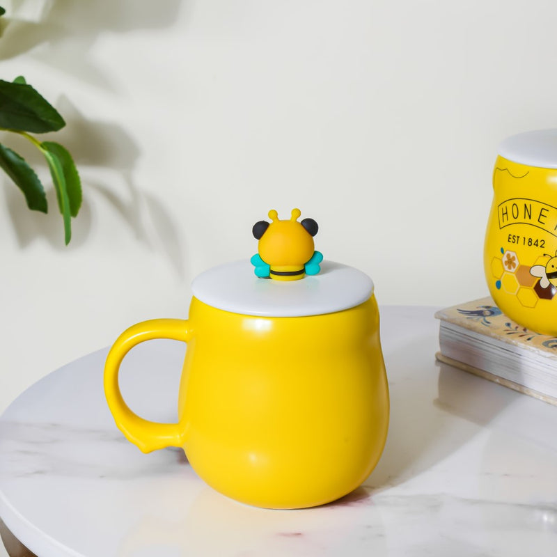 Buzzy Bee Mine Coffee Mug Yellow 350 ml- Mug for coffee, tea mug, cappuccino mug | Cups and Mugs for Coffee Table & Home Decor