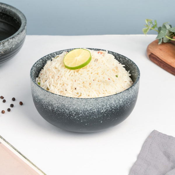 Galaxy Stone Pottery Curry Bowl Black White 500 ml - Bowl, ceramic bowl, serving bowls, noodle bowl, salad bowls, bowl for snacks, large serving bowl | Bowls for dining table & home decor