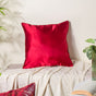 Luxury Embroidered Cushion Cover Red Set of 2 17x17 Inch