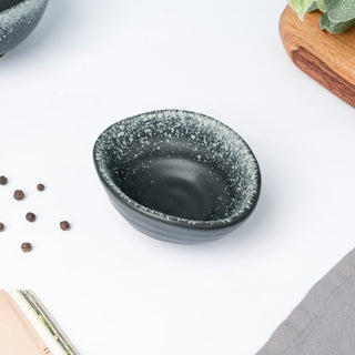 Galaxy Stone Pottery Dip Bowl Charcoal Black 50ml