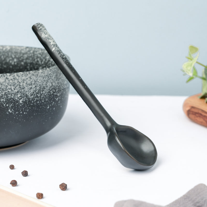 Earthy Ceramic Spoon Black