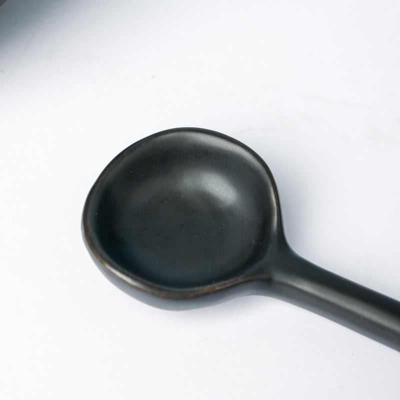 Earthy Ceramic Spoon Black