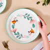 Bloom Ceramic Dinner Plate Green 10 Inch - Serving plate, snack plate, ceramic dinner plates| Plates for dining table & home decor