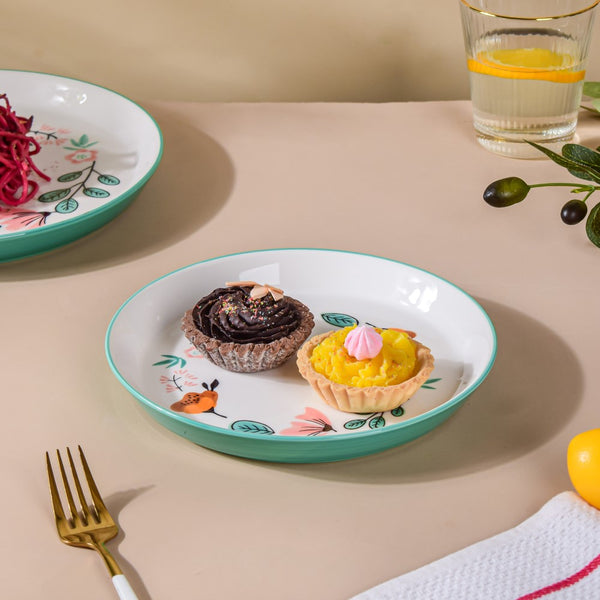 Bloom Ceramic Snack Plate Green 8 Inch - Serving plate, snack plate, dessert plate | Plates for dining & home decor