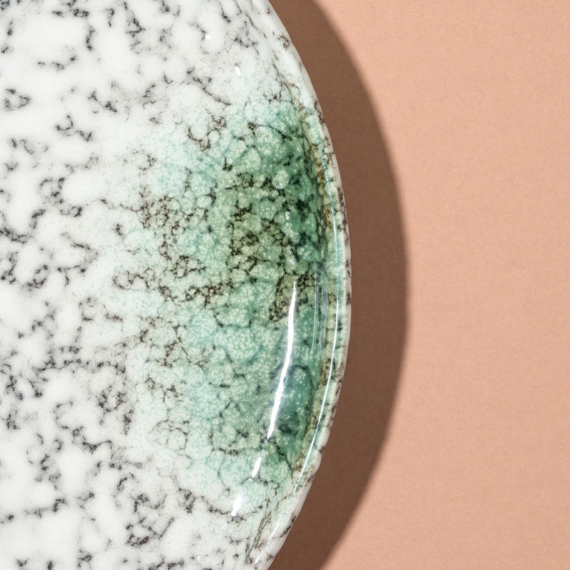 Nori Studio Pottery Snack Plate White And Grey 8 Inch - Serving plate, snack plate, dessert plate | Plates for dining & home decor