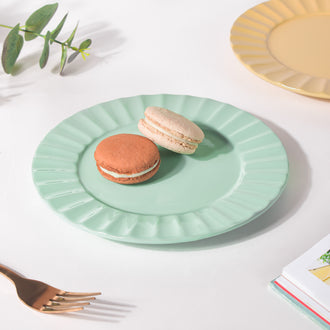 Claramay Mint Green Pastel Ceramic Snack Plate 8 Inch - Serving plate, snack plate, dessert plate | Plates for dining & home decor