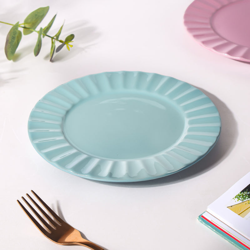 Claramay Blue Pastel Ceramic Snack Plate 8 Inch - Serving plate, snack plate, dessert plate | Plates for dining & home decor