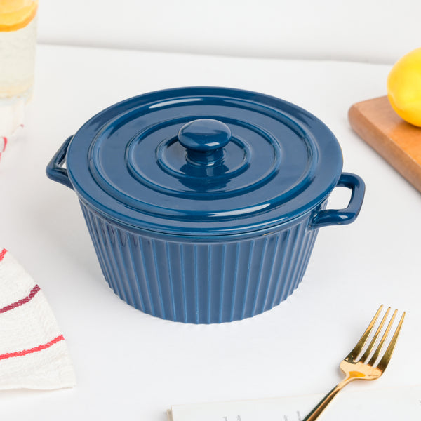 Striped Cooking Pot with Lid