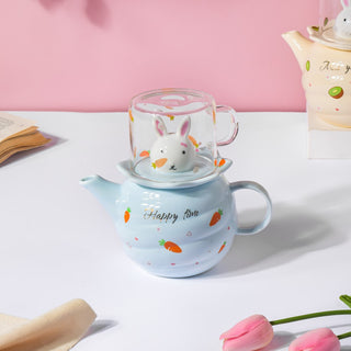 Bunny Cup And Kettle Blue